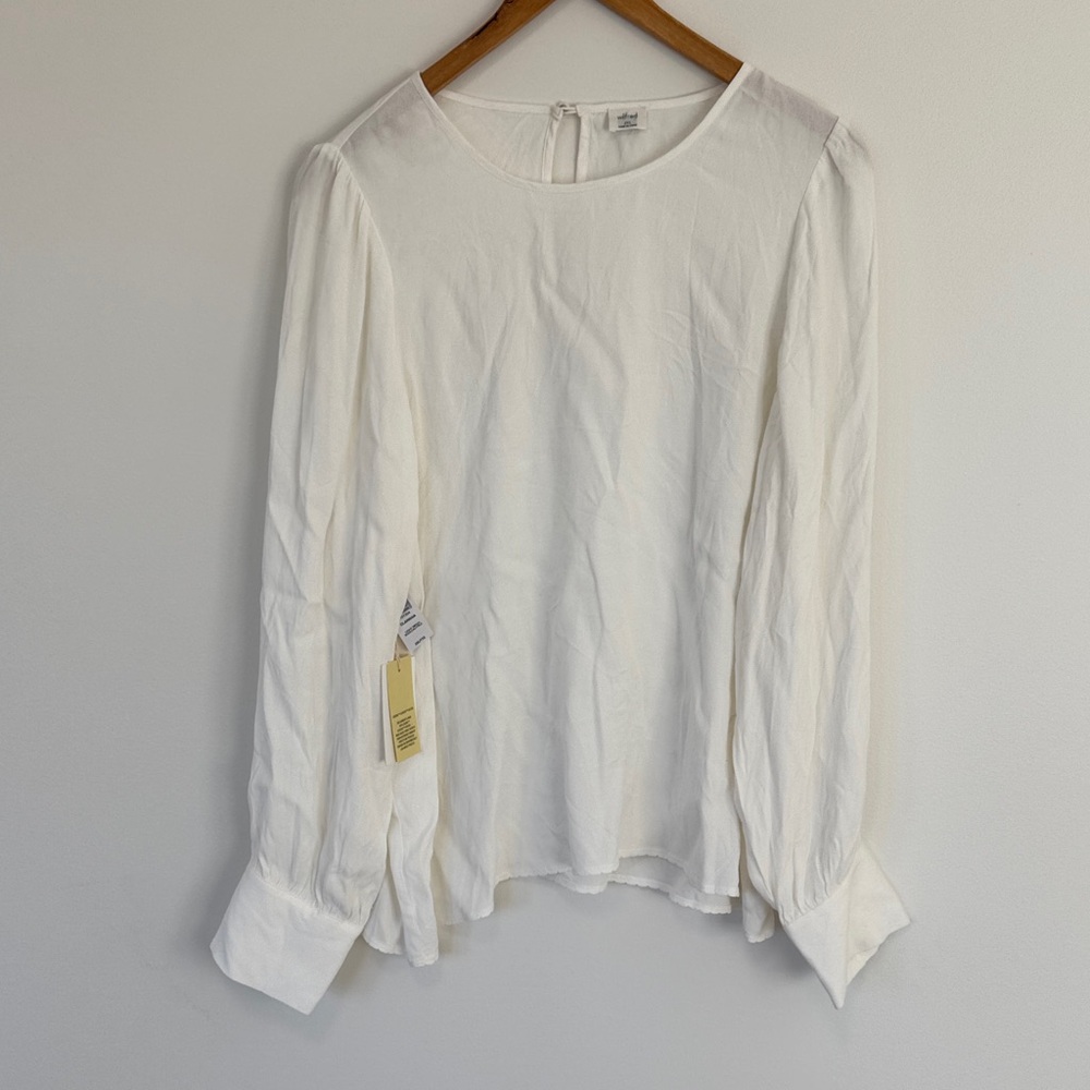 Wilfred NWT Clarissa Puff Sleeve Blouse Light Birch Sz2XL